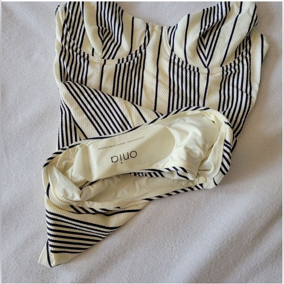 NWT Onia Isabella Pique One Piece Striped Swimsuit - Picture 6 of 8